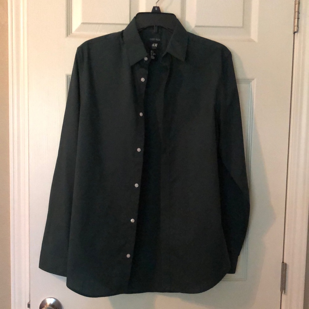Men’s H&M Slim Fit Green Button Up Dress Shirt